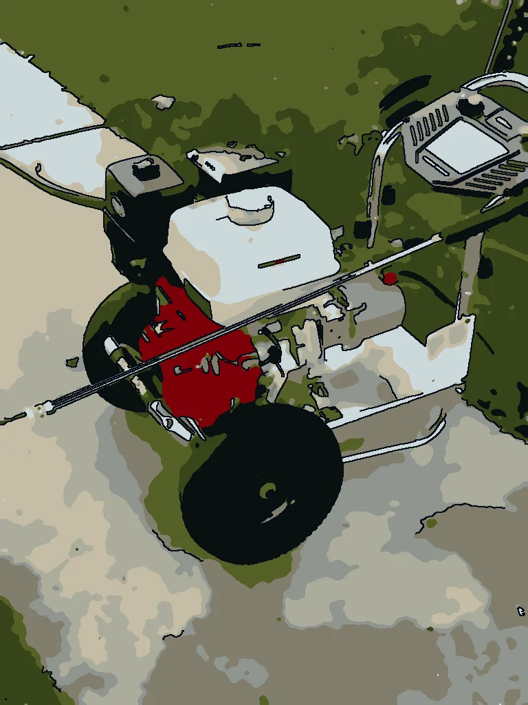 Illustrated side view of the pressure washer